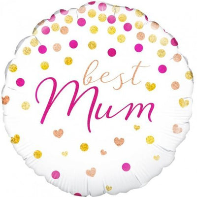 Mothers Day Best Mum 18 Holographic Foil Balloon