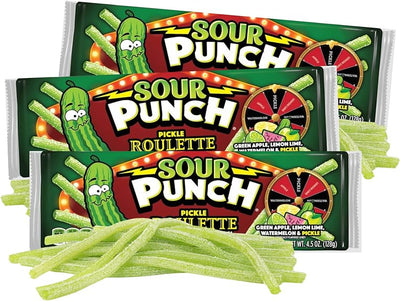 Sour Punch Straws Pickle Roulette Limited Edition Candy 4.5 oz