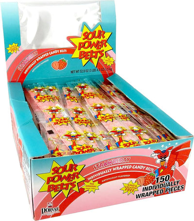 Sour Power Belts - Strawberry - Single Wrapped
