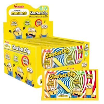 Swizzels Minions Sherbet Dips Sweets Vegan Candy Retro Kids Party Bag Fillers