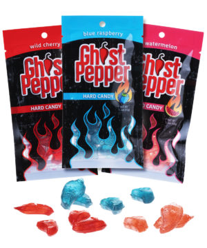 Flamethrower Blue Raspberry Ghost Pepper Hard Candy