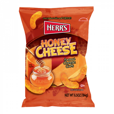 Herrs Honey Cheese Flavoured Curls 6.5oz (184g) USA IMPORT