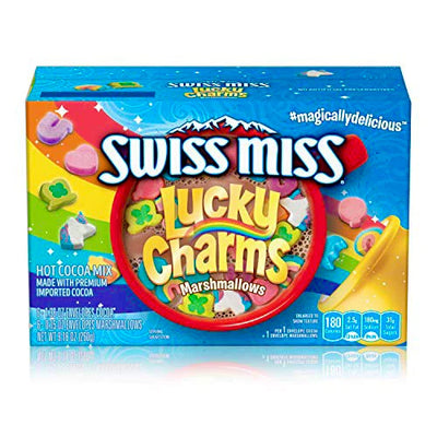 Swiss Miss Milk Chocolate Flavor Hot Cocoa Mix with Lucky Charms Marshmallows, 12 ct