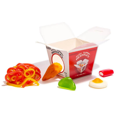 Raindrops - Mini Gummy Noodles - Takeout Box with Multiple Candies