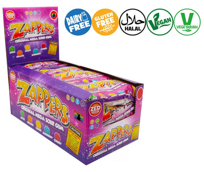 Zed Candy Big Sour Zappers Vegan Bubble Gum Sweets Retro