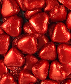 Foil Hearts Red