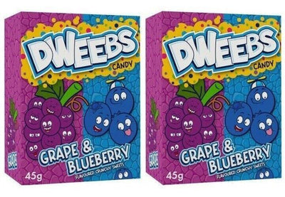 Dweebs Candy Grape & Blueberry Flavored Crunchy Sweets 45g